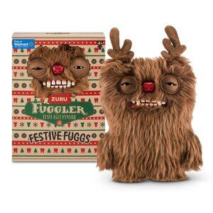 Fuggler Funny Ugly Monster Festive Fuggs REINDEER 9" Plush Brown